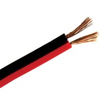 Καλώδιο πλακέ 2x1mm Μαύρο-Κόκκινο (Τιμή μέτρου)