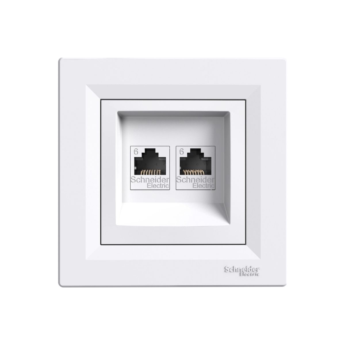 100-005-175 Πρίζα δικτύου διπλή RJ-45 Cat-6 U/UTP λευκή ΕΡΗ4800121 - Изображение 1