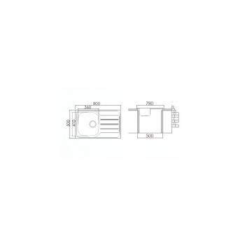 Excel Νεροχύτης Μονή Γούρνα Μαξιλάρι 720CMAS11 80x50cm - Εικόνα 2