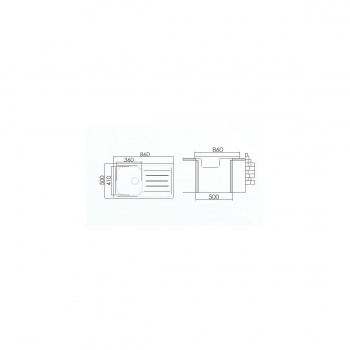 Excel Νεροχύτης Μονή Γούρνα Μαξιλάρι 720CMAS89 86x50cm - Εικόνα 2