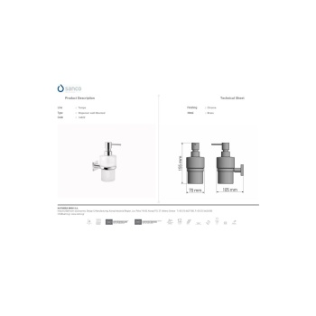 Sanco Tempo Επιτοίχιο Dispenser Γυάλινο Ασημί 14022-Α03 - Εικόνα 3