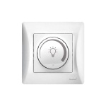 Lineme Χωνευτός Διακόπτης Dimmer με Πλαίσιο LED Περιστροφικός 200W σε Λευκό Χρώμα 50-00111-1