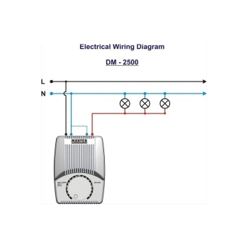 Master DM-2500 Επιτοίχιος Διακόπτης Dimmer με Πλαίσιο Universal Περιστροφικός 2500W σε Λευκό Χρώμα DM-2500W - Εικόνα 2