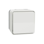 Schneider Electric Mureva Styl Στεγανός Επιτοίχιος Διακόπτης Τοίχου Μονός με Πλαίσιο Λευκός MUR39021