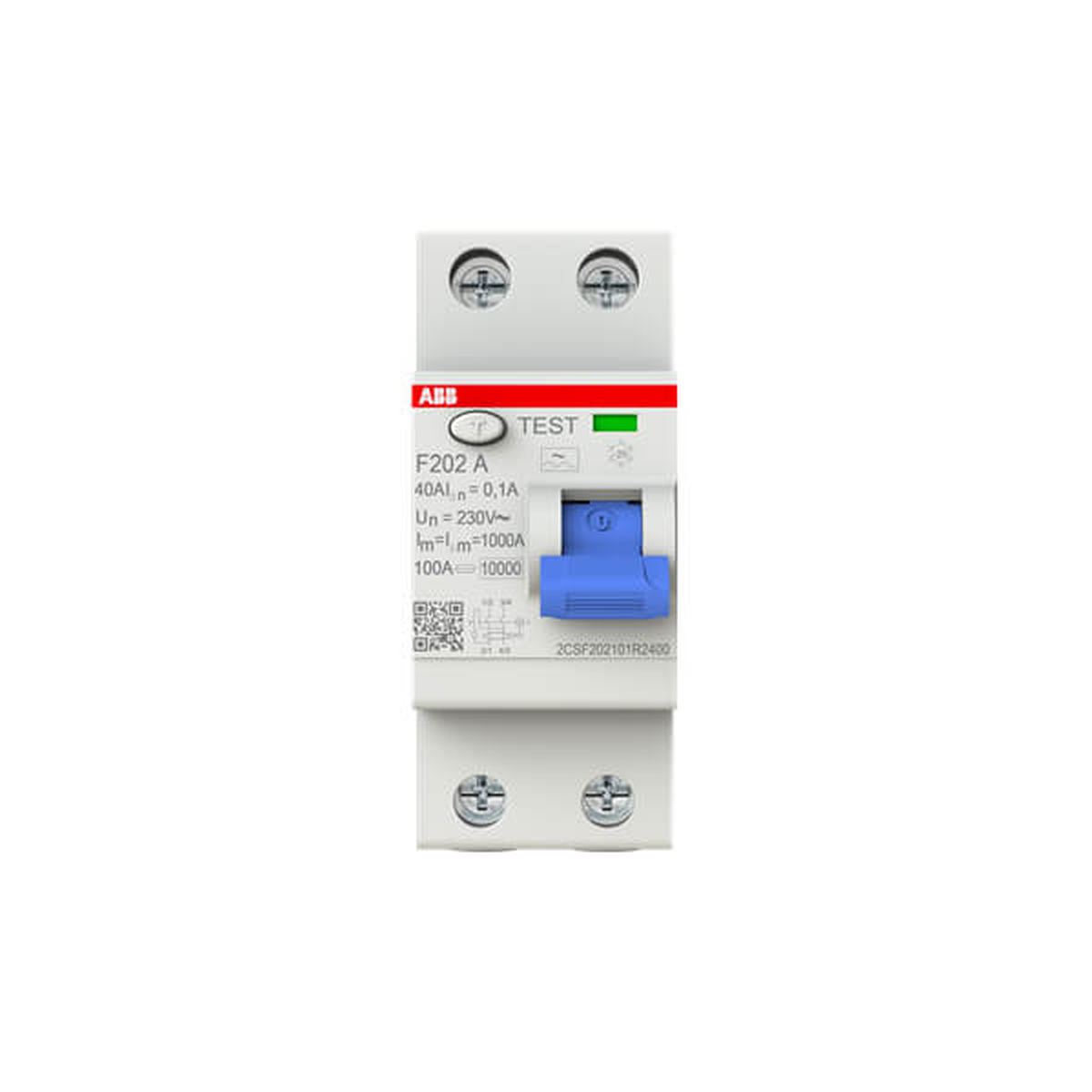 100-016-106 Abb F202 A-40/0,1 Αντιηλεκτροπληξιακό Ρελέ Διαρροής 2P 40A 100mA 46515 - Εικόνα 1