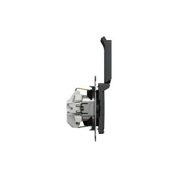 Schneider Electric Sedna Design Μονή Χωνευτή Πρίζα Ρεύματος με Καπάκι Μαύρη SDD114024 - Εικόνα 2