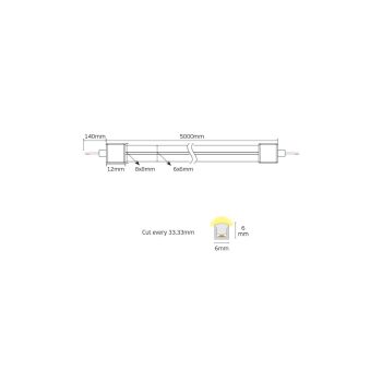 VK Lighting Keiso ταινία Top bend Neoflex 24V 3000K 535lm/m, κοπή κάθε 33.33mm, 10W/m 5m/roll CRI>90, IP67 VK/24/2110W/W/180/6 78001-727724 - Εικόνα 2