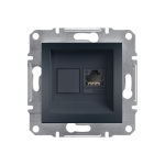 Schneider Electric Asfora Μονή Πρίζα Δικτύου RJ45 χωρίς Πλαίσιο Τύπου Cat6 σε Μαύρο Χρώμα EPH4700171