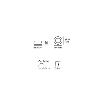 VK Lighting Σποτ στρογγυλό σταθερό GU5.3/PAR16 Max 12W (LED) IP65 ø8.5x3.7cm νίκελ ματ VK/03058/MC 64173-033121 - Εικόνα 2
