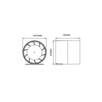 AirRoxy Εξαεριστήρας Αεραγωγών Arc Διαμέτρου 120mm 01-050 - Εικόνα 3
