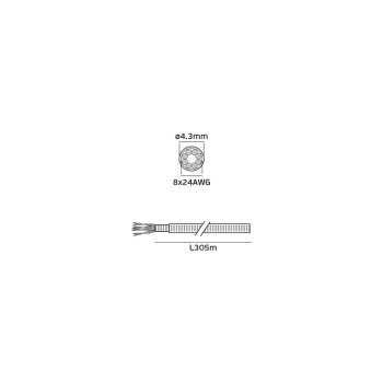 VK Lighting Καλώδιο τηλεφώνου στρογγυλό, (2x4)x24AWG γκρι VK/UTP/CAT5E 00000-077719 - Εικόνα 2