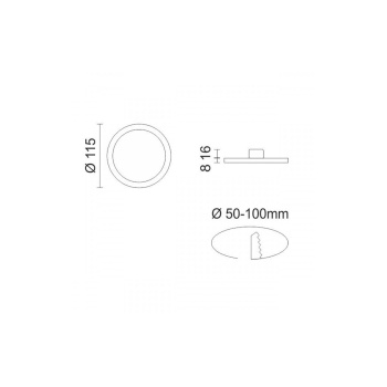 Spotlight Ρυθμιζόμενο Χωνευτό Led Panel Φ115 8W Φως Ημέρας Λευκό 5647 - Εικόνα 2