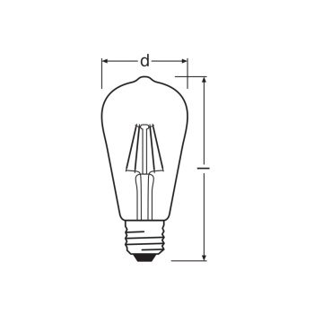 Ledvance Λάμπα Led Classic Edison 60 Filament Dim S 5.8W 940 Clear E27 4099854062483 - Εικόνα 2