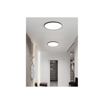 VK Lighting Panel οροφής CCT LED, πολύ λεπτό 2.5cm, 3000K, 4000K or 6000K, 24W, 2.400lm, CRI>80, 120°, IP40, ø30x2.5cm, μαύρο VK/04557/B/CCT 64175-513727 - Εικόνα 4