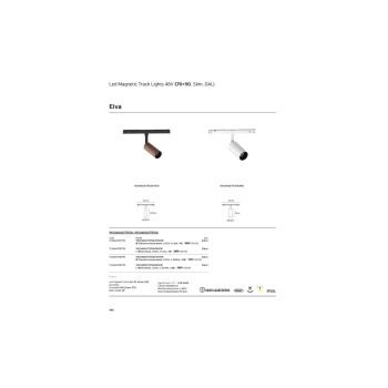 VK Lighting EIVA. Λευκό + μαύρο. Led φωτιστικό για Led μαγνητική ράγα λεπτή 48V (included). Slim. DALI. 3000K. 7W. 711lm. Dali driver DT6. CRI>90. 24°. LED Bridgelux COB V6HD. 50.000 hrs. < 45°C. ø3.6x8.5cm. Αλουμίνιο, PC lens. IP20 VK/04604/TR/DA/W-B/W 71164-072776 - Εικόνα 4