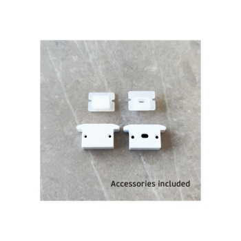 VK Lighting Προφίλ αλουμινίου δαπέδου Τ, χωνευτό, IP65. Λευκό προφίλ 2m με 2m λευκό κάλυμμα & σιλικονούχα καπάκια. 2.000x25(17.5)x12.9mm 75165-045724 - Εικόνα 3