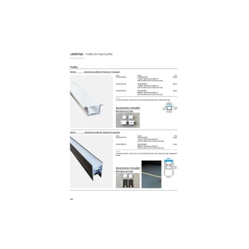 VK Lighting Προφίλ αλουμινίου δαπέδου Τ, χωνευτό, IP65. Λευκό προφίλ 2m με 2m λευκό κάλυμμα & σιλικονούχα καπάκια. 2.000x25(17.5)x12.9mm 75165-045724 - Εικόνα 6