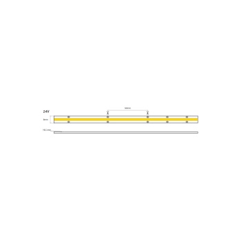 VK Lighting Ταινία LED COB. 24V. 3000K. 310lm/m. Κοπή κάθε 50mm. 3W/m. 5m/roll. Dimable IP20 VK/24/COB/930/320/3W 78001-681126 - Εικόνα 2