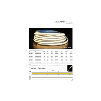 VK Lighting Ταινία LED COB. 24V. 4000K. 800lm/m. Κοπή κάθε 50mm. 7W/m. 5m/roll. Dimable IP20 VK/24/COB/940/320 78001-690126 - Εικόνα 5