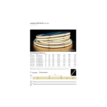 VK Lighting Ταινία LED COB. 24V. 4000K. 1100lm/m. Κοπή κάθε 50mm. 10W/m. 5m/roll. Dimable IP20 VK/24/COB/940/480 78001-698126 - Εικόνα 5