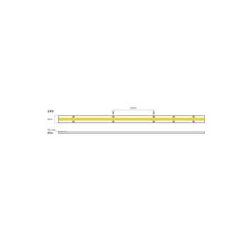 VK Lighting Ταινία LED COB. 24V. 6500K. 1150lm/m. Κοπή κάθε 50mm. 10W/m. 5m/roll. Dimable IP20 VK/24/COB/965/480 78001-699126 - Εικόνα 2